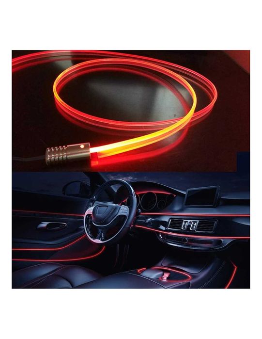 Kit Lumini Ambientale Auto 6 metri cu 5 canale, fir neon RGB Bluetooth