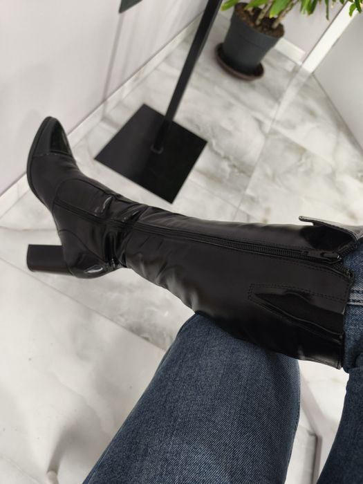 Cizme înalte de damă din piele naturală