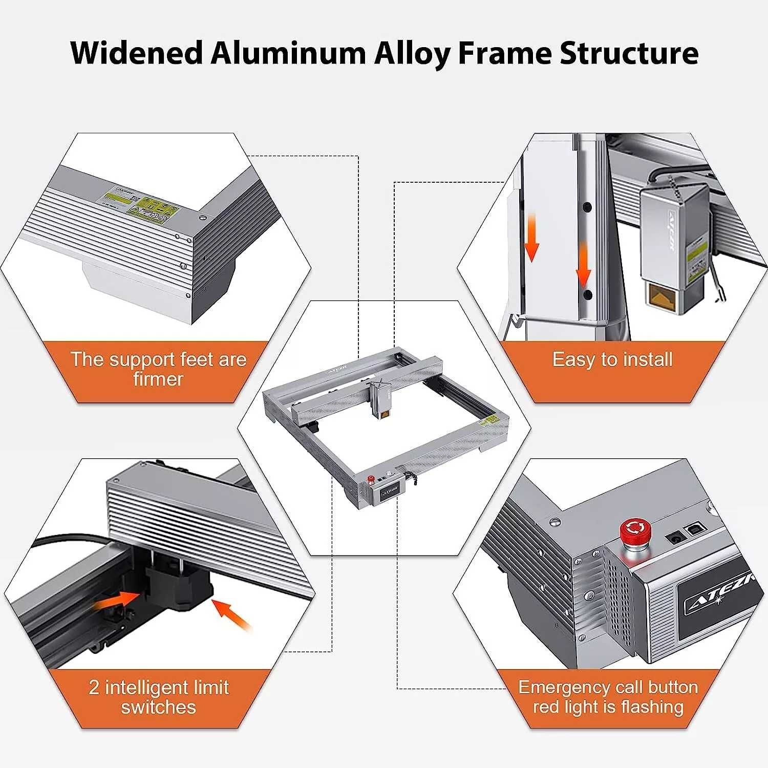 CNC Laser ATEZR P10 10WGravator + Sistem Roller + Compresor Air Assist