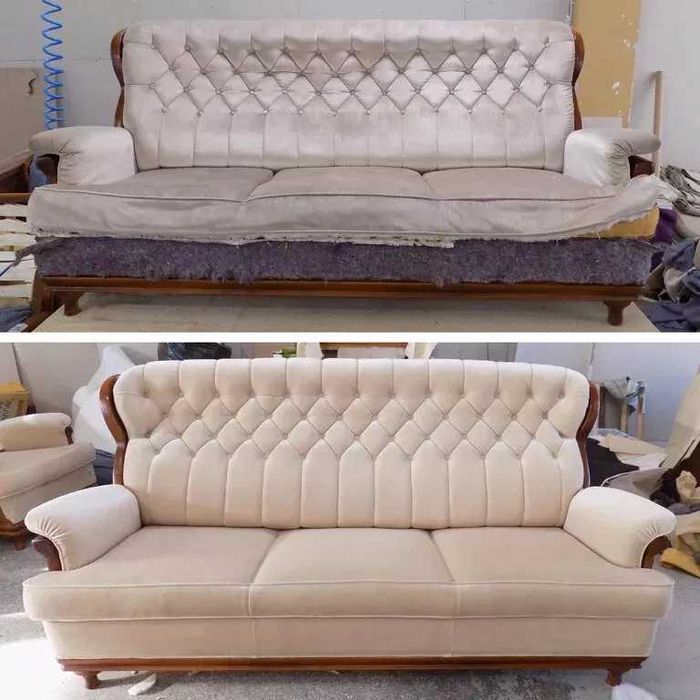 Полная замена обивки и поролона мягкой мебели Перетяжка Реставрация