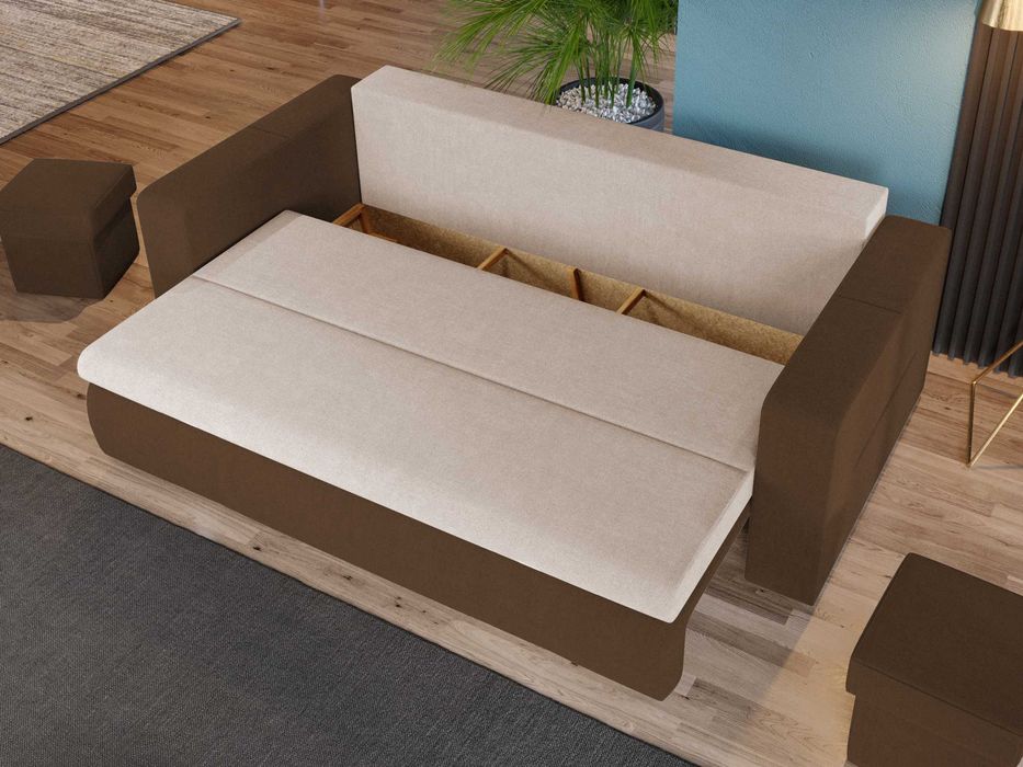 Canapea Extensibila Rita Crem / Maro