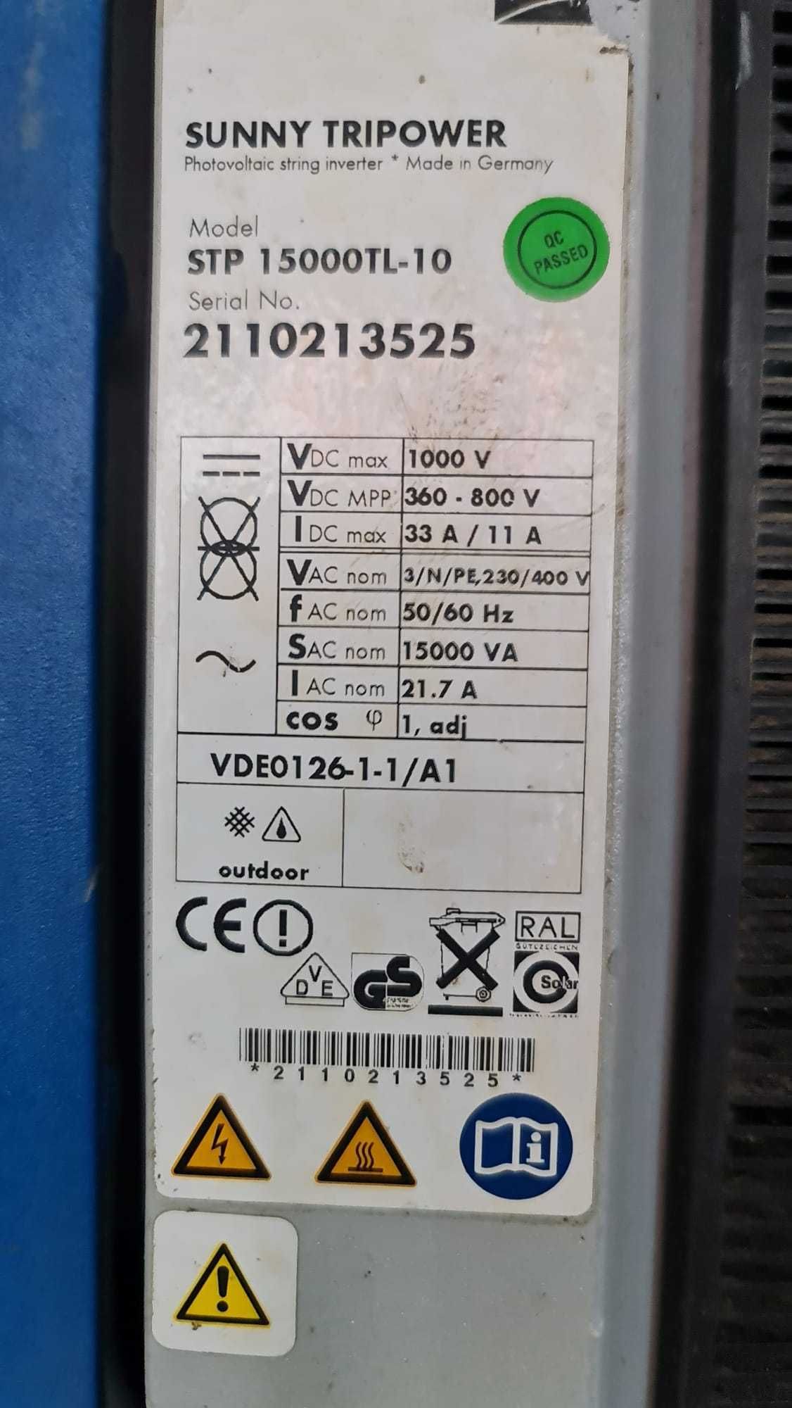 invertoare SMA on-grid defecte,  mufe SUNCLIX MC4