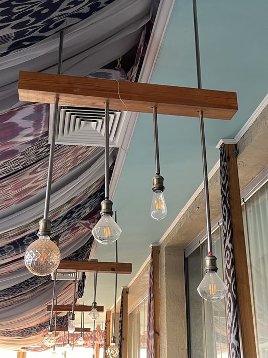 Люстра светильник дерево потолочная лофт