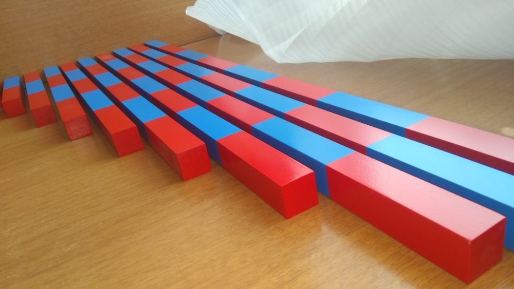 Професионални Монтесори синьо/червени Числови пръчки в оригинален Р-Р