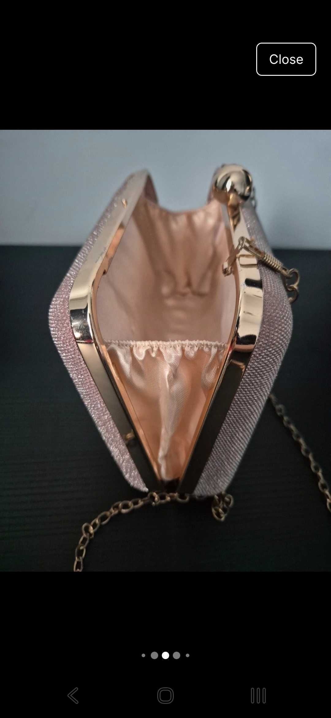 Clutch elegant cu fir roz lucios