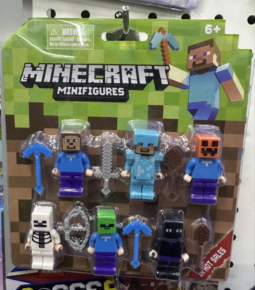 Комплект 6 фигурки с оръжия Майнкрафт, Minecraft фигурки