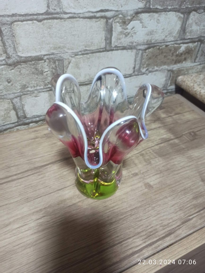 Чешский стекло ваза