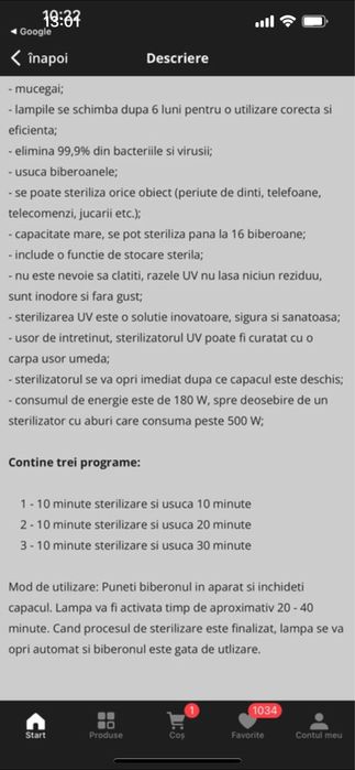 Sterilizator UV Spectra multifunctional