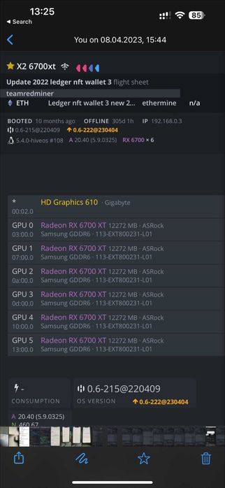 sistem minare crypto - mining rig - Placi Video - Radeon 6700 XT