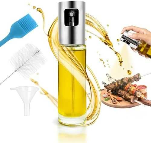 Нова Стъклена маслена спрей бутилка 100 мл за готвене и печене кухня