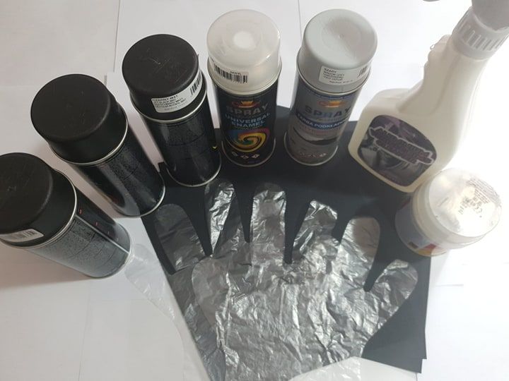 Set Vopsea spray Profesionala -Kit reparatie/restaurare Jante Negru