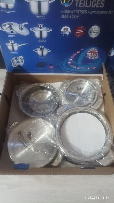 Set de Oale și tigai inox -2 seturi complete noi BACHMAYER 370 Setul