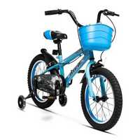 Bicicletă Rich Baby R1607A,copii 4-6 ani,roți ajutătoare,Albastru,nouă