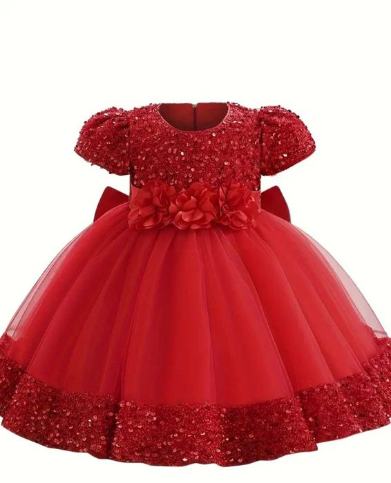 Детска червена рокля