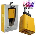 Супер Бързо зарядно утройство с 2 USB-A изхода и 2 USB-C изход 220V