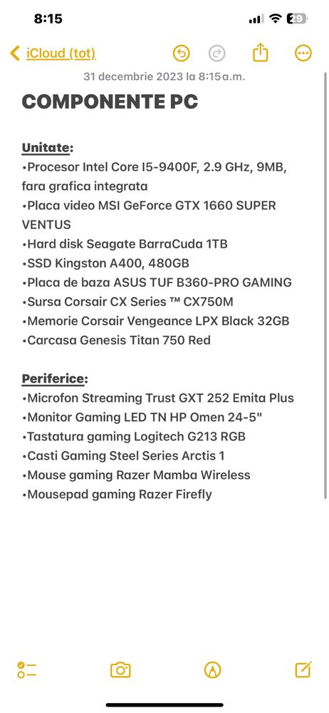 PC Gaming GTX 1660 2.9GHz 9MB, IntelCore I5 9400F, 32GB RAM