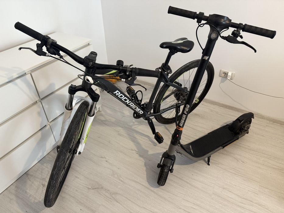 Bicicletă Rockrider ST 520 + Trotinetă Rider Pro Freewheel