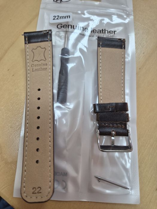 Каишка за часовник от естествена кожа 22 мм