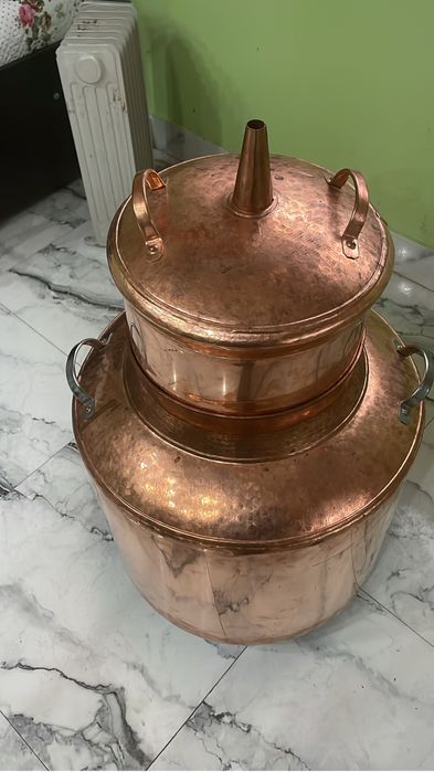 Cazane de facut tuica din tabla de cupru cu mestecator
