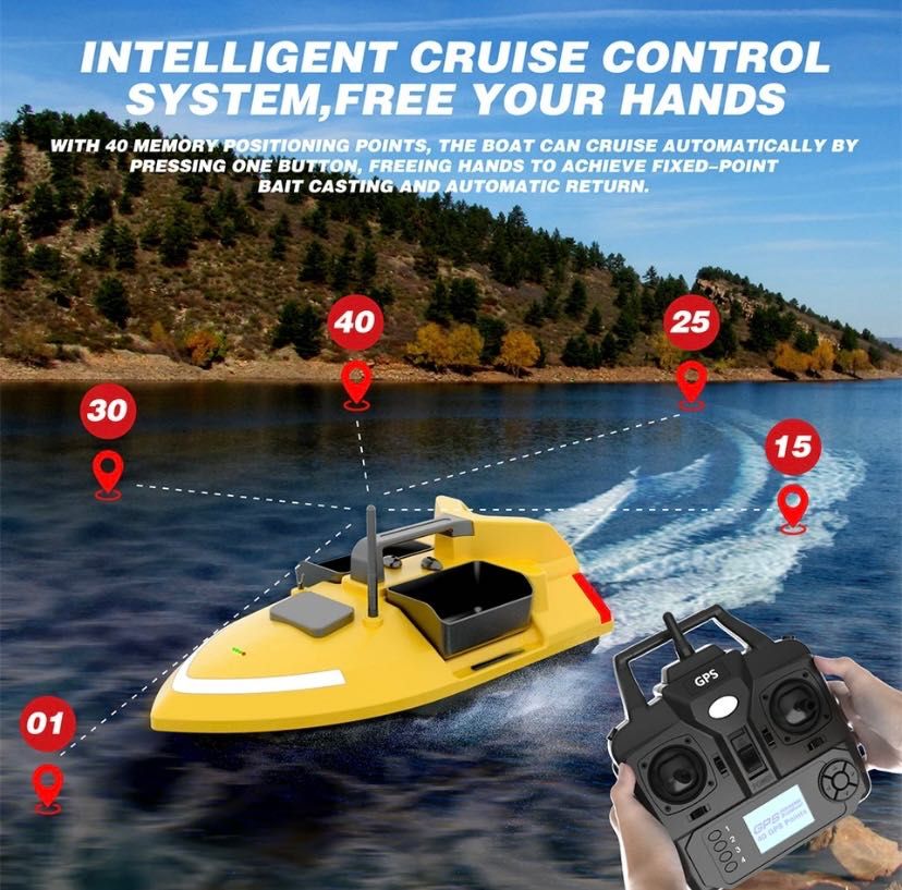 Лодка за захранка V020 GPS-40 точки!