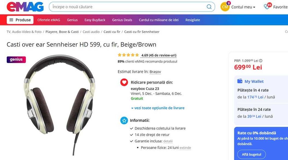 Casti Hi-Fi - pentru audiofili Sennheiser HD 599