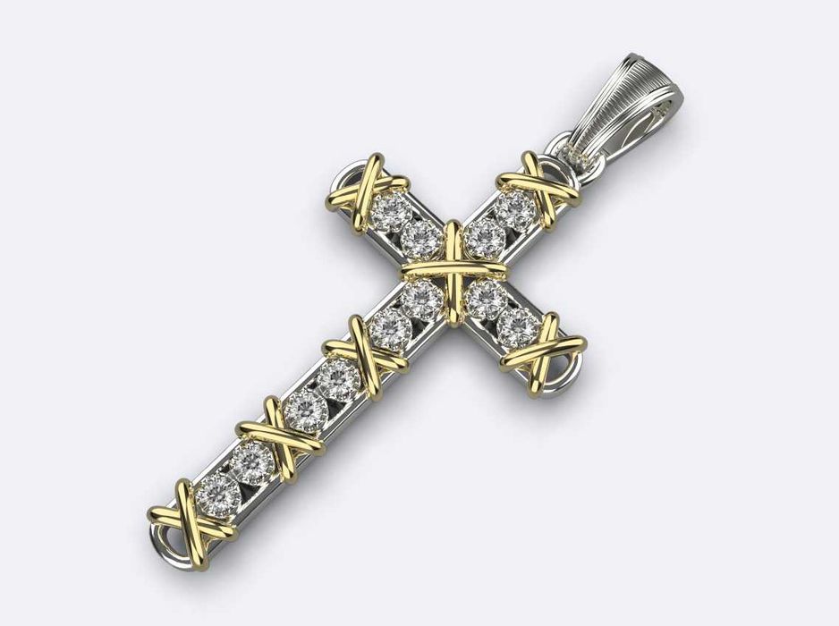 Кръст с Диаманти – Вдъхновен от Дизайн на Tiffany