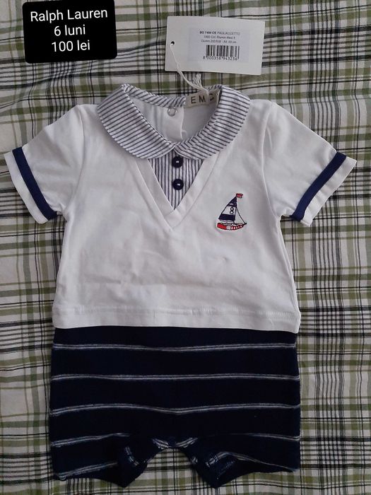 Salopeta vara baietel, 3-6 luni, Ralph Lauren