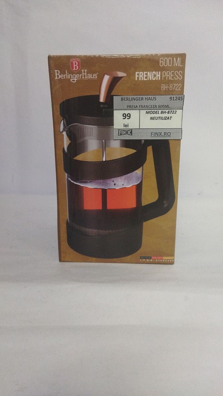 Presa Franceză 600ml Berlinger Haus Model BH-8722 - Cod 91247