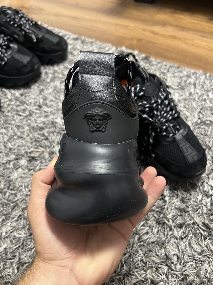 Adidasi Versace Chain Reaction Negrii Black