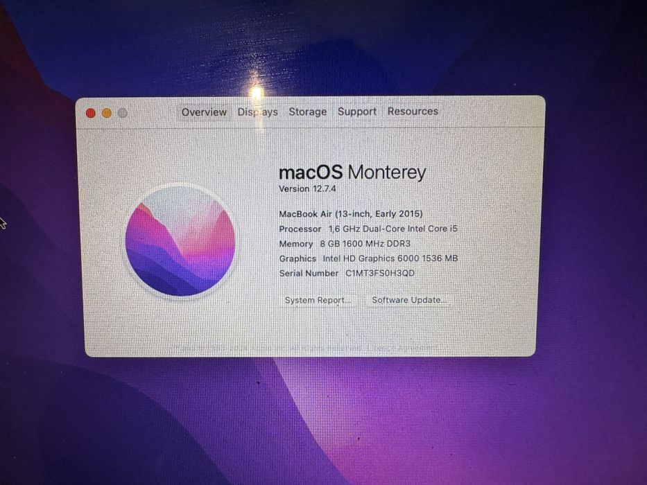 Macbook 13 8gb 250gb beterie noua