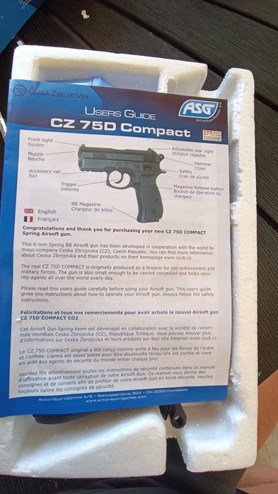 Air Soft пистолет CZ 75D Compact ASG Дания. Лицензирана реплика.