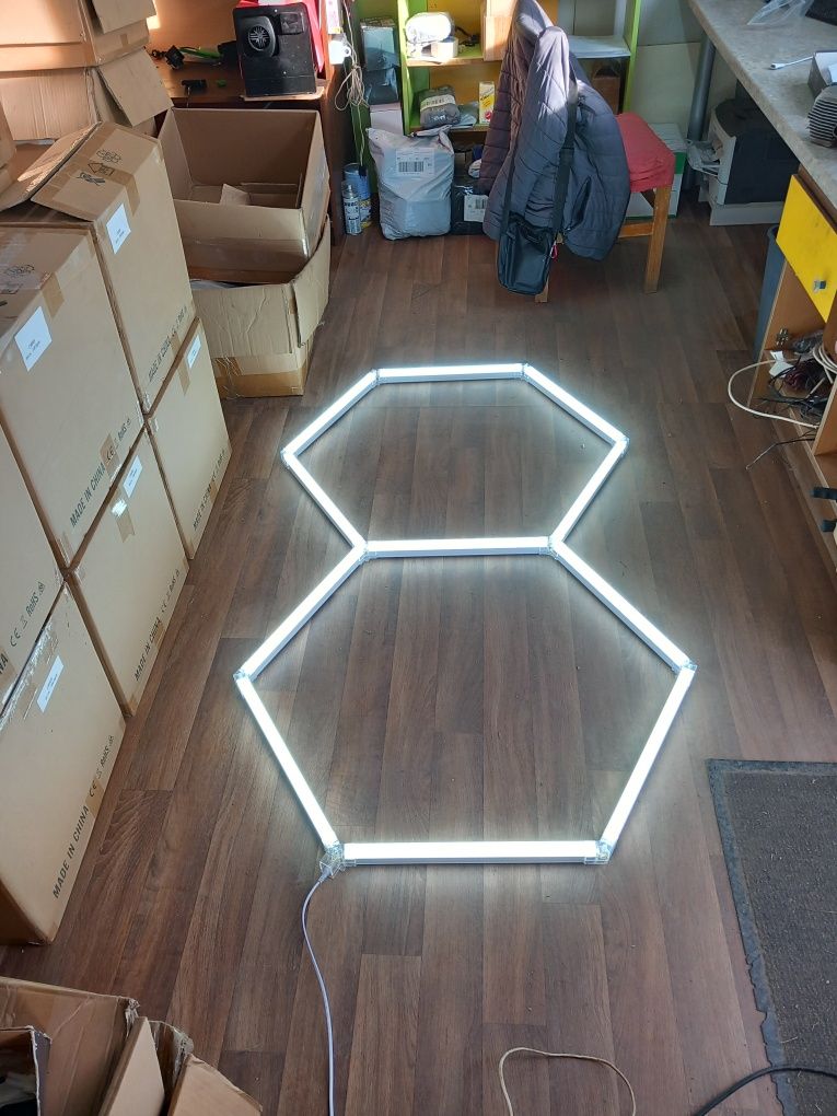 LED хексагонални - пчелна пита лампи за гараж, офис, студио