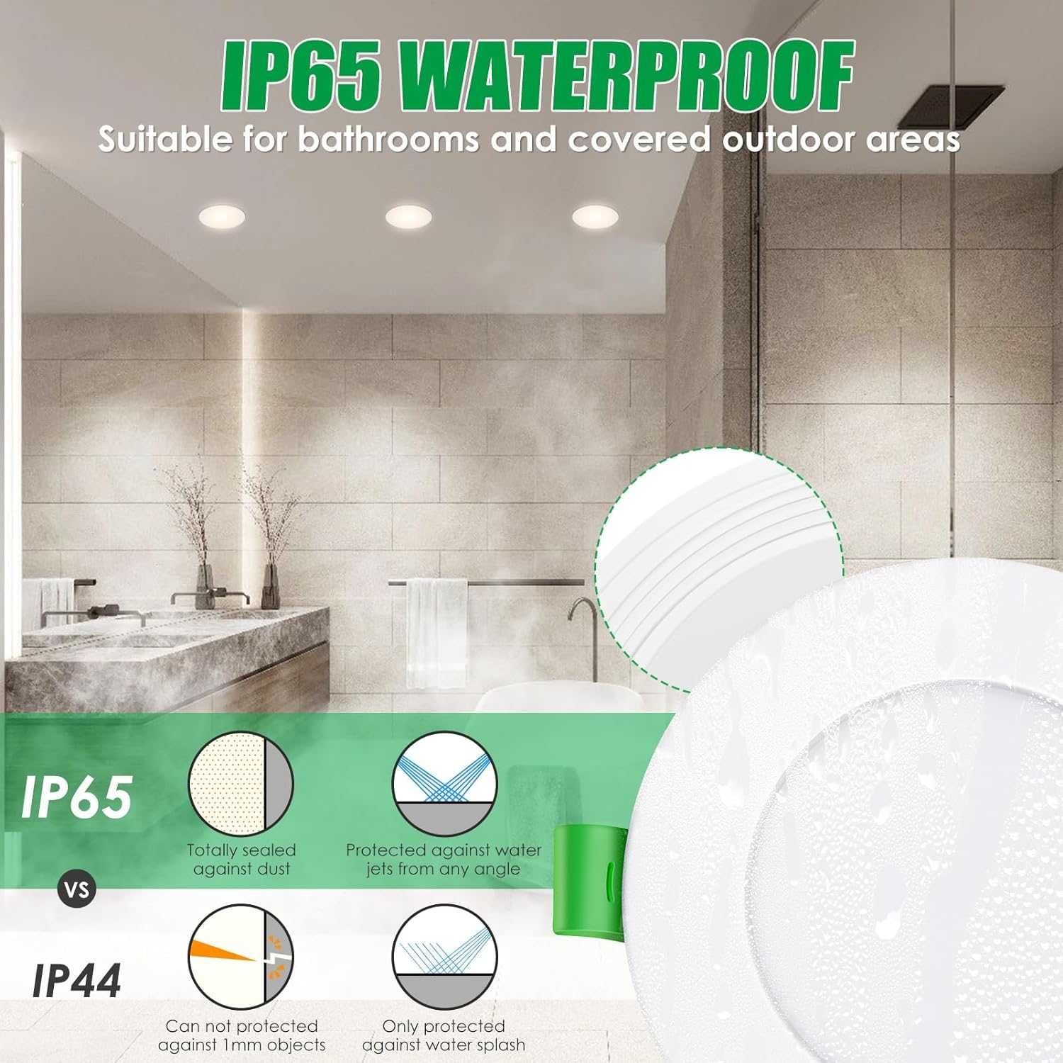 НОВИ! LED лунички, димируеми, 10W, IP65, 113мм, 6 бр/к-кт