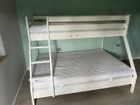 Pat etajat pentru copii cu somiere si saltea 90x200 incluse