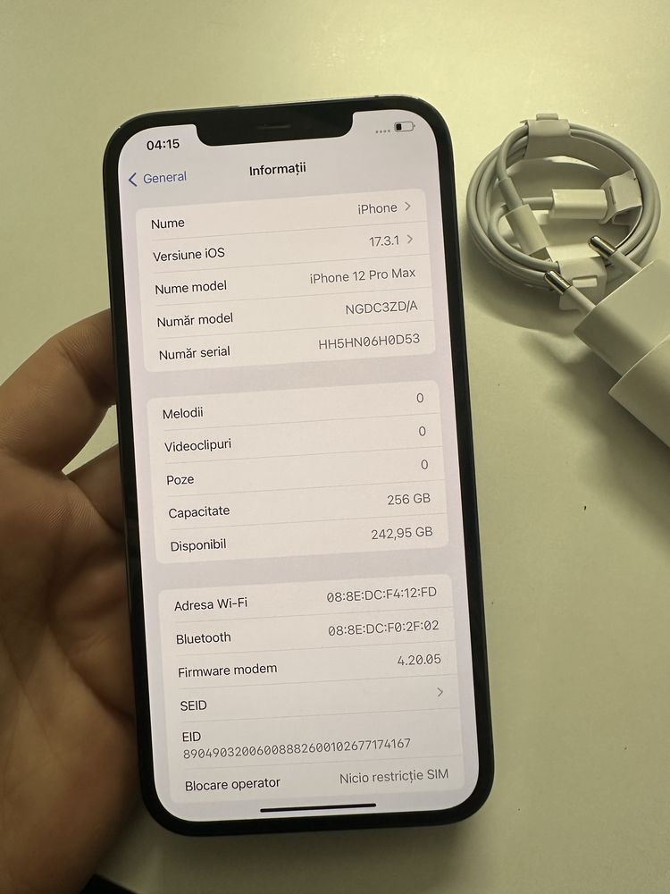 Iphone 12 pro max impecabil 256 gb baterie 87%