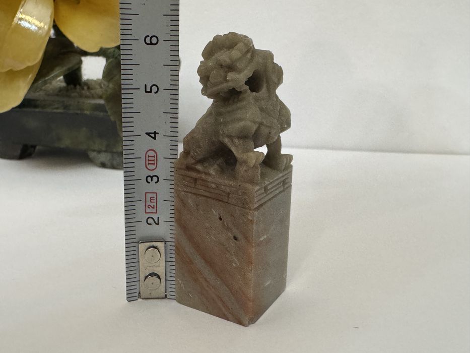 Amuleta Caine Foo, sculptat in piatra Soapstone. Statueta