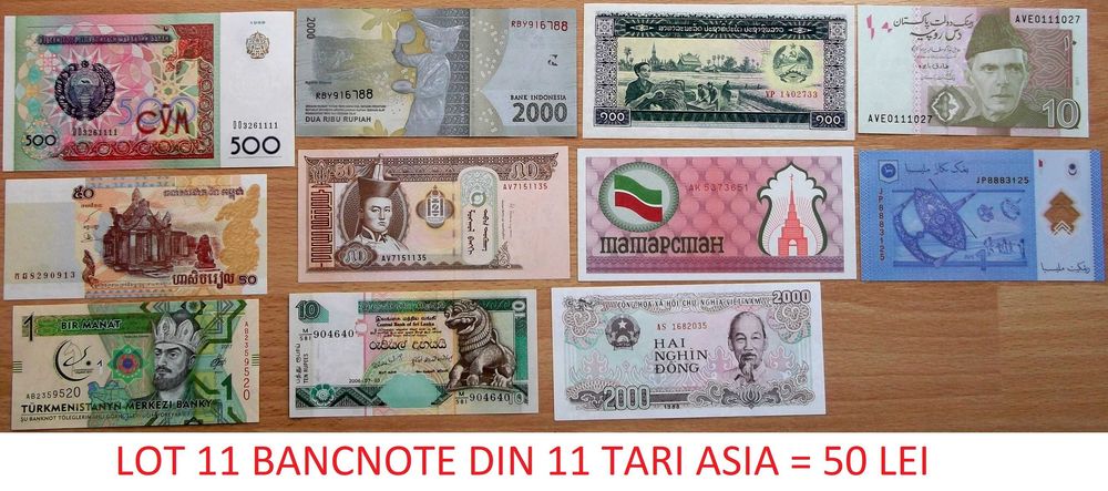 Bancnote impecabile, autentice, romanesti si straine de vanzare