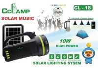 Kit solar portabil CClamp panou solar CL-18 10W lanterna 3 becuri