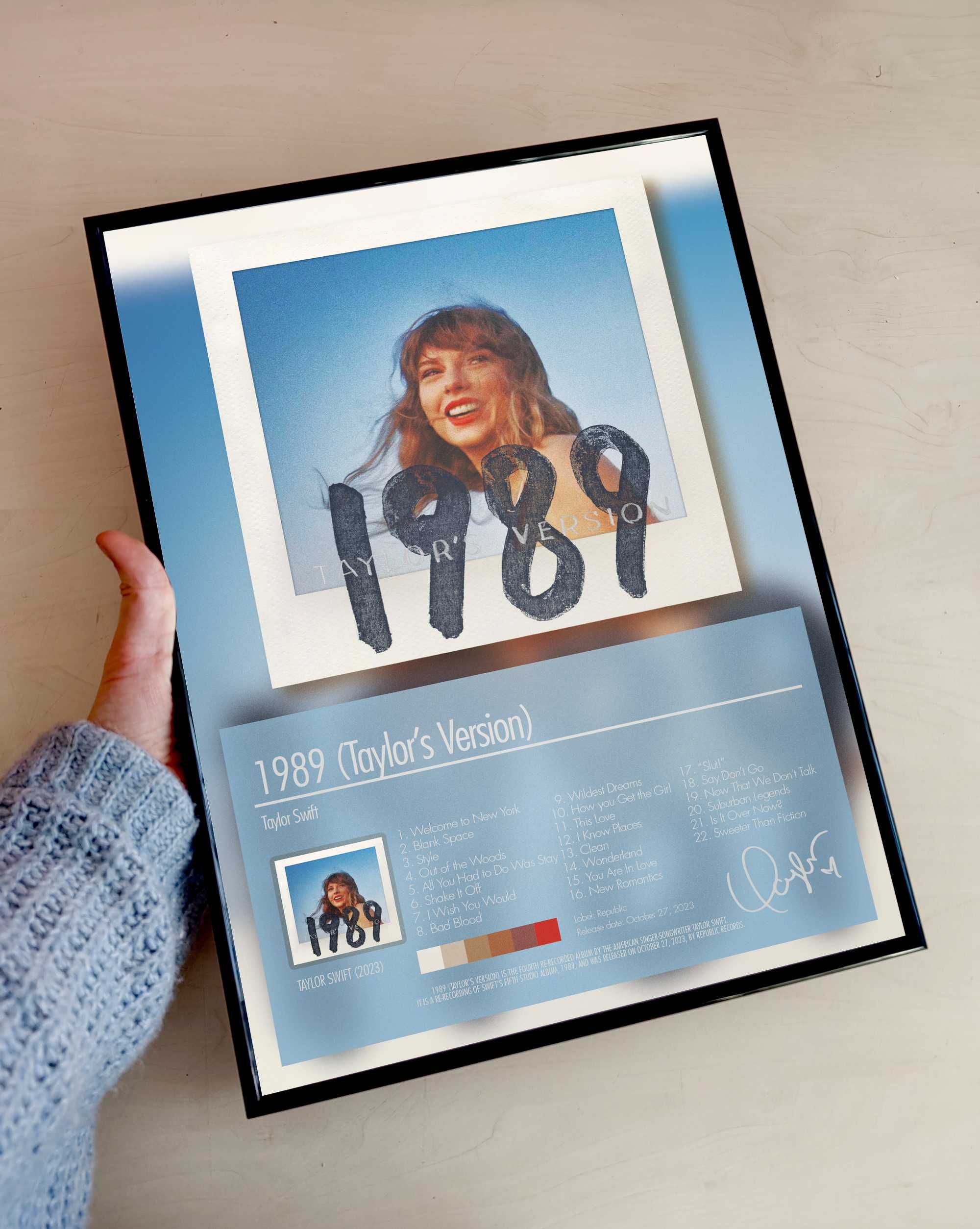 Poster Taylor Swift, album 1989 Taylor's Version. Cadou pentru fani.