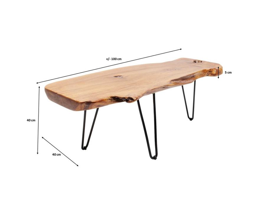 Masa Cafea Lemn Solid Salcam Picioare Pin Fier Scandinav Rustic Noua!