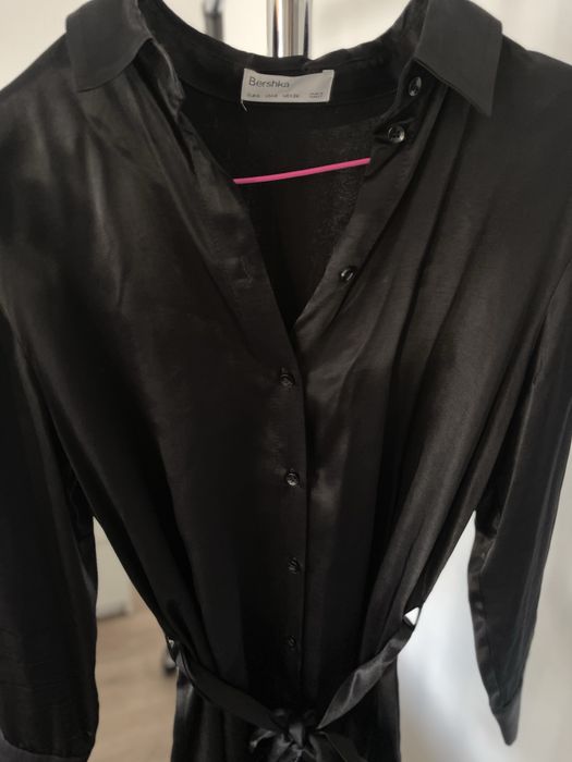 Rochie camasa saten neagra marimea S