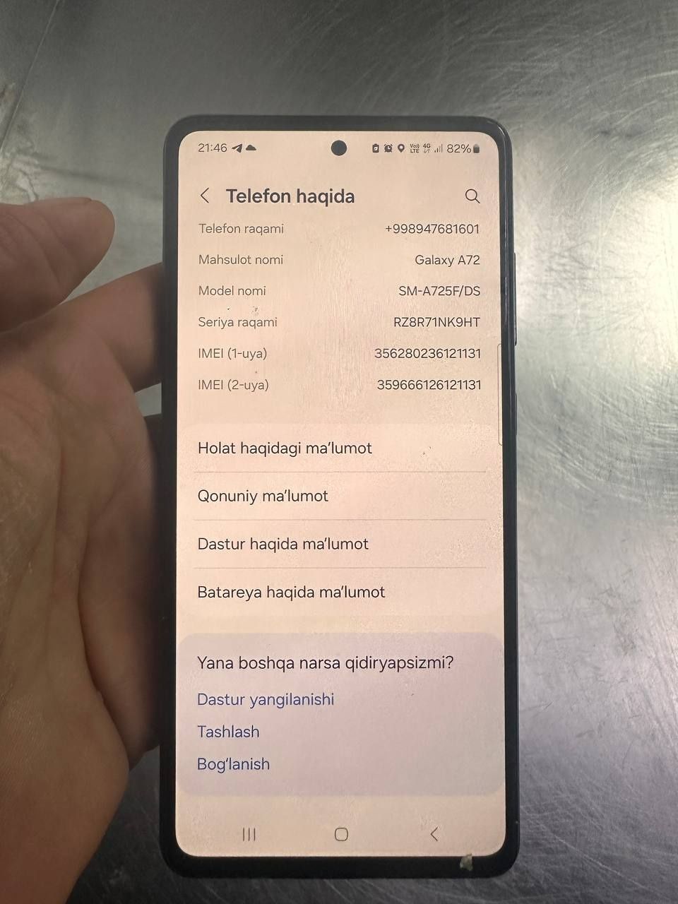 Samsung galaxy a72 sotiladi