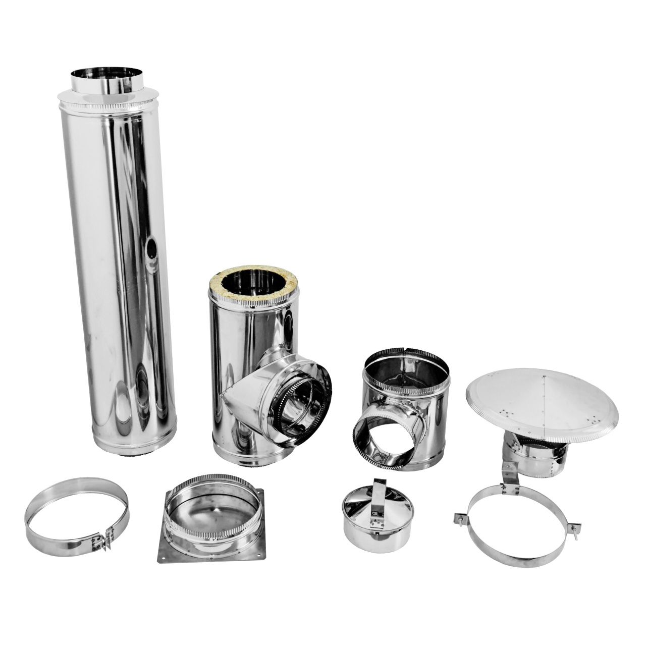 Kit coș de fum Bronox din inox, înălțime 5 m, diametru 120 mm, așezat