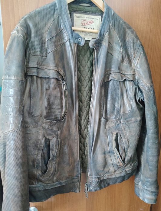 Мъжко Винтидж Cafe Racer  Mesh кожено  яке MCS Marlboro Classics Л