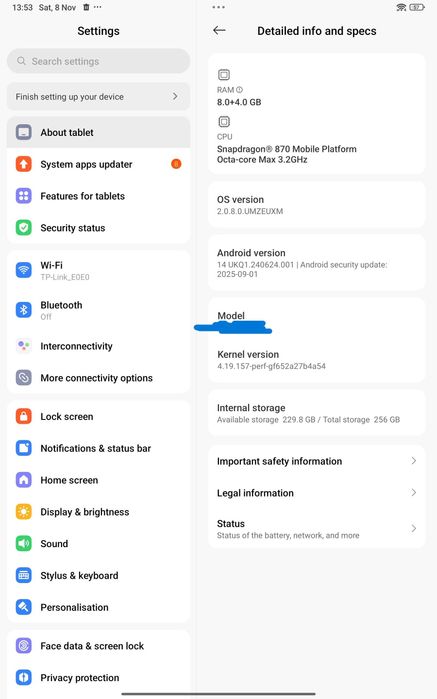 Tableta Xiaomi Pad 6, 11", 8GB RAM, 256GB, Champagne