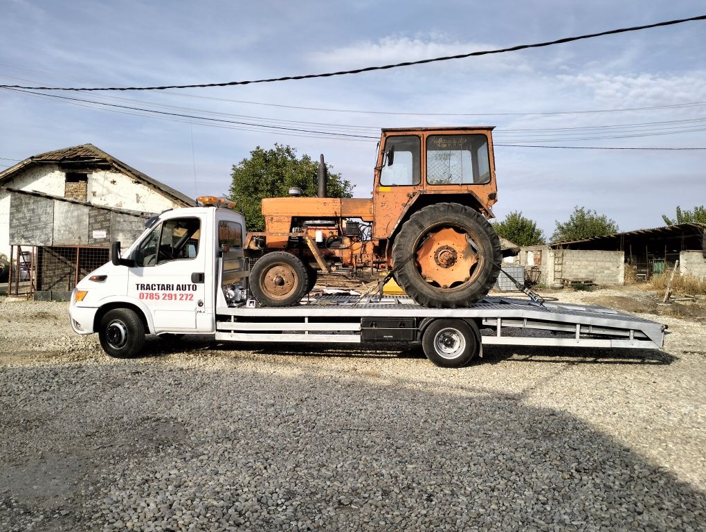 Tractari auto Teleorman Platforma transport utilaje tractor buldo vola