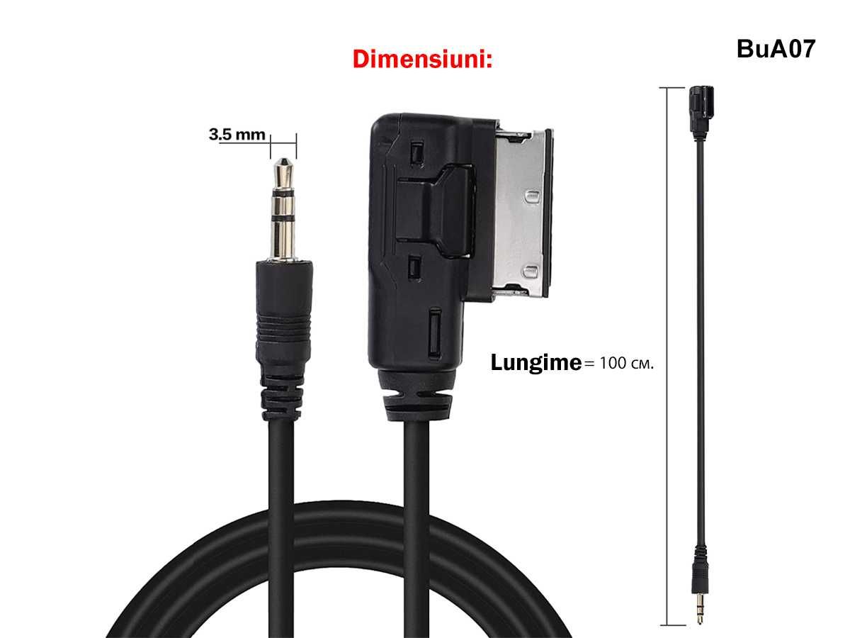 Cablu Adaptor AMI MMI cu mufa AUX 3.5mm Audi VW A4 A5 A6 A7 A8 A4 A6