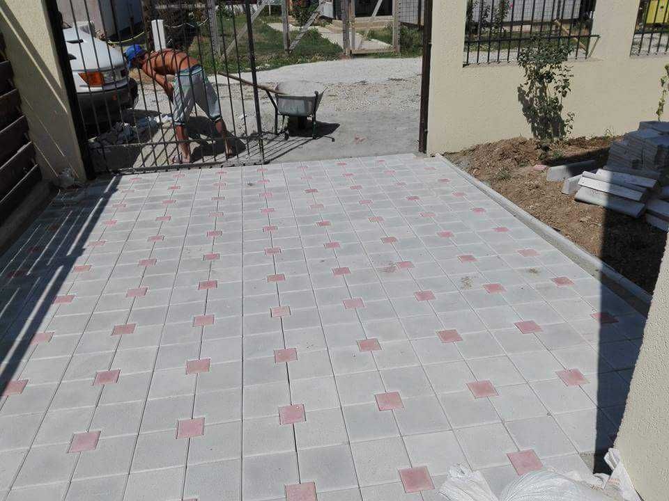 Fabrica de pavaje pavele din beton - model solzi combi neted montaj