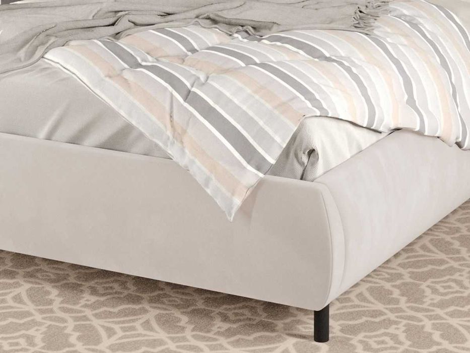 Pat Tapitat Cairo Crem Velluto 2 rabatabil cu perne pe spatar