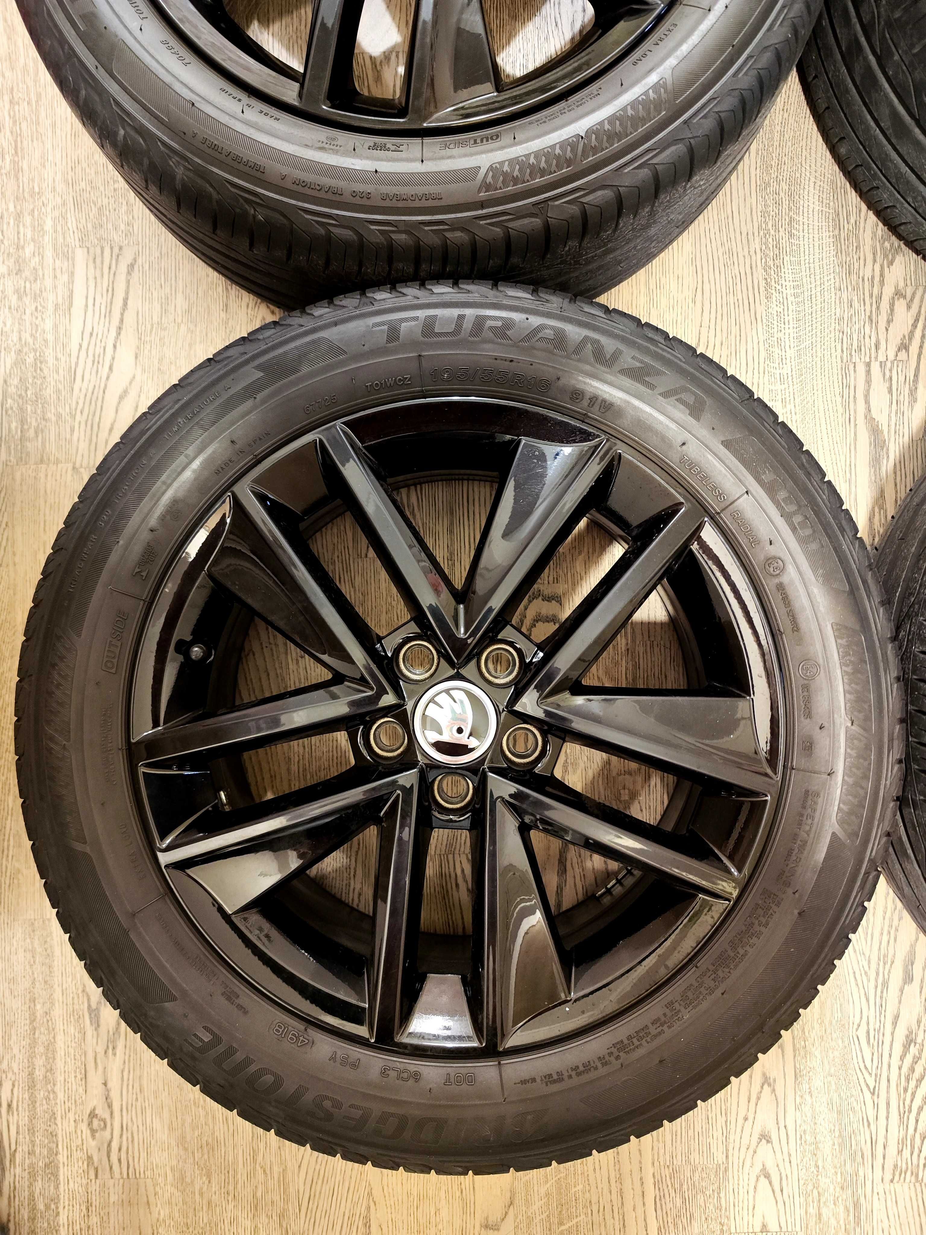 Колеса оригинал Skoda 195/55 R16 Clubber Bridgestone Turanza 91v